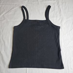 Y2k COS Square Neck Tank M Clean Girl Minimalist Black Summer Vibes Coastal